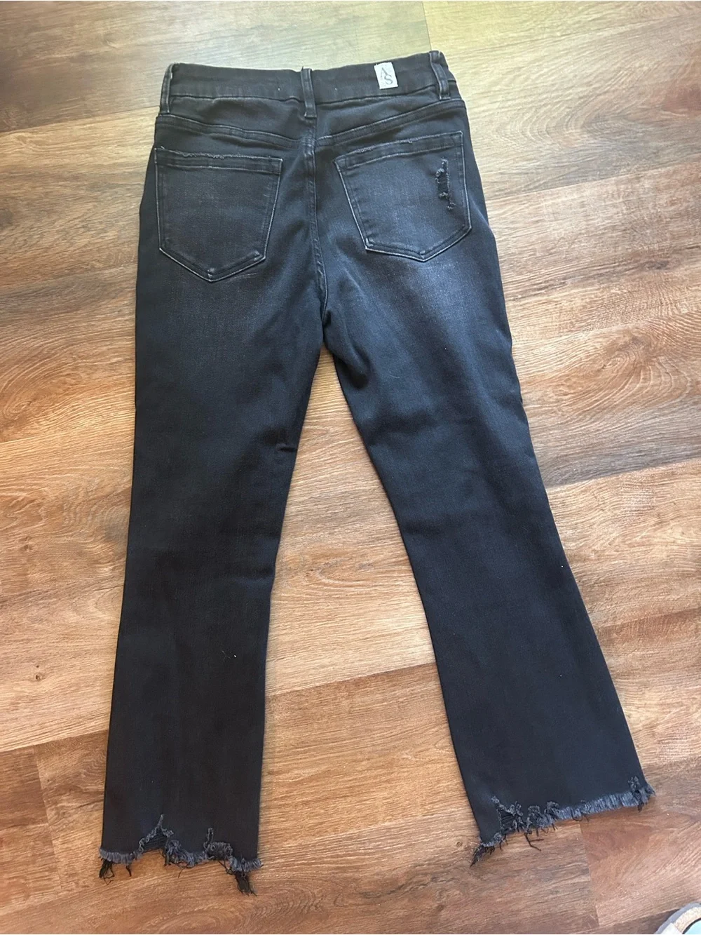 Altar'd State Black Distressed Raw Hem Flare Jeans Size 26